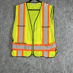 HDX ANSI Class 2 Safety Vest Hi Vis Reflective Mesh Zip Front One Size Yellow